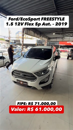 RR - RECIFE REPASSE - Repasse Automotivo em Pernambuco on Instagram: "🚙 *Ford/EcoSport FREESTYLE 1.5 12V Flex 5p Aut. – 2019* 🚙 • Combustível: Flex ✅ • Câmbio: Automático ✅ • Quilometragem: 73.000 km 📍 • Pneus: 2 bons e 2 ruins ⚠️ • Custos: 2 peças 🔧 📊 Tabela FIPE: R$ 71.000,00 🔥 *Valor: R$ 61.000,00* 💰 *R$ 10.000 abaixo da FIPE!* 🔍 Observações: • Veículo de repasse • Sem garantia • Vistoria cautelar por conta do comprador 📍 Rua José Osório, 950 – Madalena, Recife-PE ➡️ Instagram com ma
