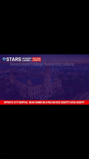 Admission Alert Government College University Lahore (GCU) has officially opened undergraduate / bachelor degree admissions for Fall 2025 Last Date to Apply: 13th June 2025 🌐 Apply Online: www.gcuonline.pk #GCUAdmissions2025 #StarsAcademyMultan #UndergraduateAdmissions #GCUOnline #ApplyNow #MultanStudents #AdmissionsOpen | STARS Academy Lahore-Multan Campus