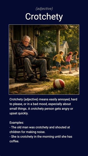 English word 'crotchety' adjective C2