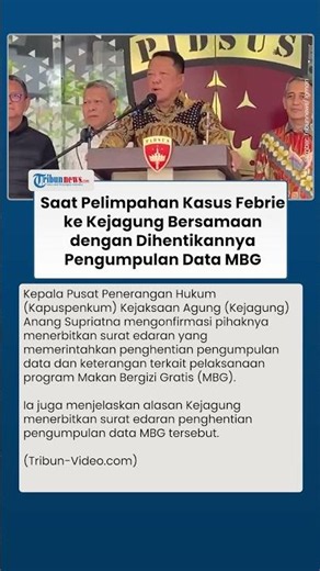 Pelimpahan Kasus Febrie ke Kejagung Bertepatan dengan Dihentikannya Pengumpulan Data Program MBG