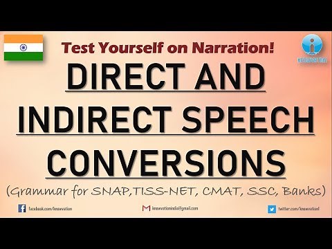 Direct & Indirect Speech Conversion | Narration MCQ | Grammar | SNAP, TISSNET, CMAT, XAT