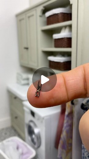 Harv & Evy Mini on Instagram: "small clothespins for my laundry room #miniatureart #miniatureworld #Miniaturedollhouse #miniaturen #miniature #miniatures #miniaturist #tinythings #12thscale #dollhouse #minithings #dollhouseminiatures #dailymini #dollhousefurniture #tiny #handmade #minis"