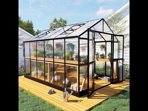 8x12 polycarbonate greenhouse installation video YPG204