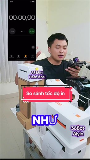 So sánh tốc độ máy in Flash Label A318BT và Aiyin 368BT