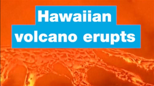 Hawaiian volcano Kilaurea, one of the world's most active volcanoes, erupts