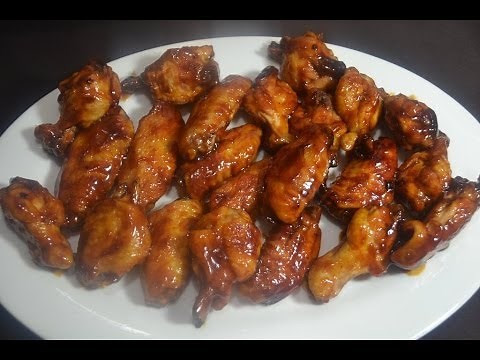Alitas de pollo al horno en salsa bbq