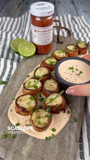 Vesela Asenova| Recipe Creator on Instagram: "The holiday season is here, which means more cozy moments shared around the table with family and friends! Today, I’m excited to share a comforting coastal-inspired recipe for those festive winter gatherings made with @kelchner_food_products Cocktail Sauce: Bacon Wrapped Scallops with Zesty Cocktail Sauce Aioli. Kelchner’s Cocktail Sauce is crafted with a rich, chunky texture, zesty tomato, and a bold horseradish finish, offering a flavor that has be