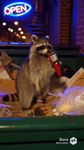 🎤 Trash Panda's Got Pipes! Raccoon Sings in a Dumpster! 🤣