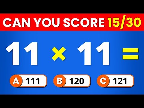 Can You Pass 15/30? Ultimate Math Quiz Challenge! 30 Mathematics quiz questions and answers