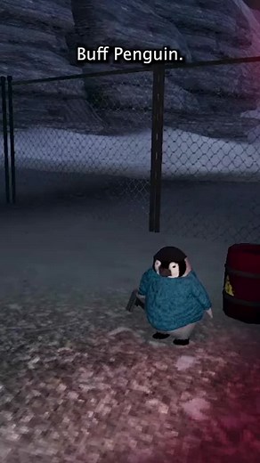 Buff Penguin beats up a penguin with a gun in The Greatest Penguin Heist of All Time, available for early access on Steam 🐧 | Polygon