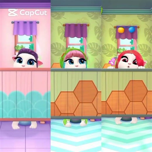 Angela’s Funny Bathroom Collage 😹🚪 #angelalife #mytalkingangela2 #myangela2