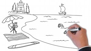 Free video - Animate, Beach, Fish, Summer, Boat