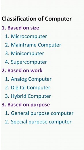 Classification Of Computer || Computer Basic Knowledge Part 14 #computer #basics #computereducation