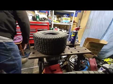 15X6.00-6 tire mounting and tube installation.