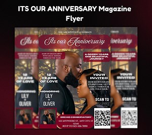 Anniversary Party Invitation Flyer Template, Digital Wedding Anniversary Magazine Cover, Save the Date Flyer, Vow Renewal, We Still Do - Etsy