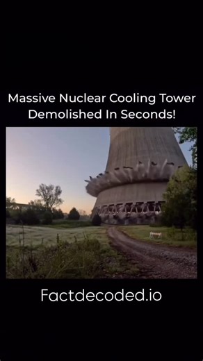 Factdecoded on Instagram: "Ever wondered how experts bring down structures this huge without chaos? It’s all in the timing, calculations, and explosive symmetry that make these demolitions safer and smarter than ever. You won’t believe how fast decades of concrete and steel vanish into dust. One controlled blast — and a massive nuclear cooling tower collapses perfectly, engineered down to milliseconds. This is demolition precision at its finest - power, planning, and pure engineering mastery.#Ci