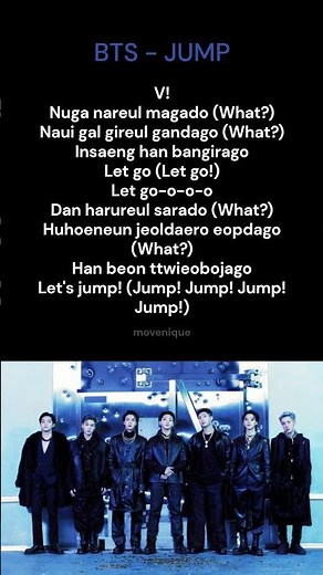BTS - JUMP V part lyrics romanized | #bts #jump #kpop #taehyung