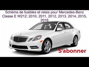 Schéma de fusibles et relais pour Mercedes Benz Classe E, W212; 2010, 2011, 2012, 2013, 2014, 2015.