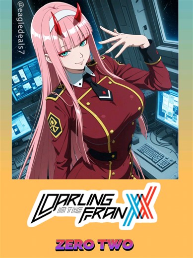 Zero Two – Darling in the Franxx 💗🦖 Zero Two é uma das personagens mais icônicas de Darling in the Franxx. Ela é uma híbrida humana com Klaxosaur, reconhecida por seus cabelos rosa, chifres vermelhos e personalidade forte. Conhecida como a “Assassina de Parceiros”, Zero Two pilota o Franxx Strelizia e possui habilidades acima da média, mas com um alto custo para seus parceiros. Apesar da fama perigosa, sua história é marcada por solidão, rejeição e desejo de se tornar humana. Tudo muda quando 