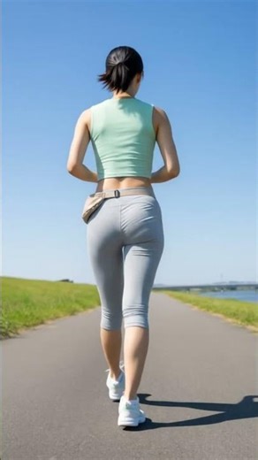 Woman walking on the promenade