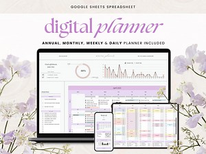 Daily Weekly Monthly Spreadsheet Planner, Google Sheets Digital Planner, Annual Planner, Daily to Do List, Daily Schedule Sheets Template - Etsy