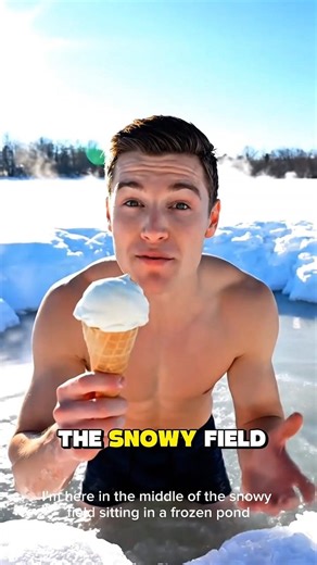 “$10,000 Snow Challenge in Underwear! Ice Cream in a Frozen Pond ❄️🍦”