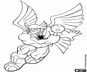 Hawkman, DC Comics superhero coloring page printable game