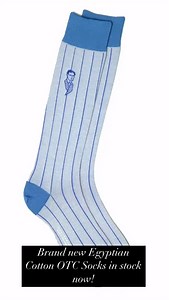 1K views · 56 reactions | Take a look at our stunning new OTC socks now online! Offered in single pairs or gift boxes these socks are knit in England from beautiful supple Egyptian cotton! @peperharowsocks has done an incredible job knitting these for us and we’re in love! Featuring contrast pinstripes and our Thomas Logo knit right in! #thomasfortinmenswear #thomasfortin #dappermen #otc #otcsocks #menswear | Thomas Fortin | Facebook