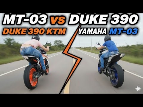 KTM Duke 390 vs. Yamaha MT-03 drag race and comparison: