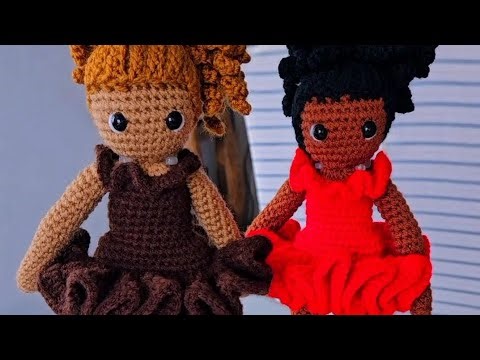 How to crochet black Afro hair on dolls PART 2