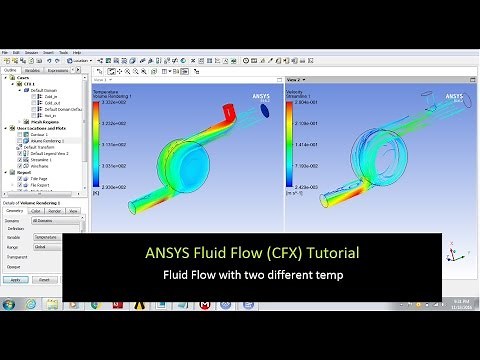 Fluid Flow CFX Analysis with two Different Temperature ANSYS Workbench tutorials