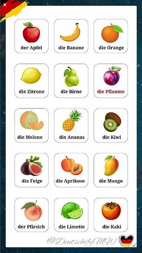 Früchte auf Deutsch – Schnell & Einfach Lernen! #deutsch #shorts