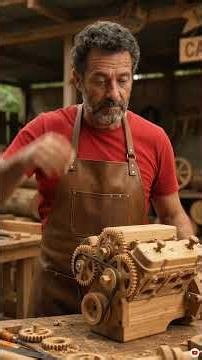 🪵 Building a Functional Wooden Engine & Gear System for Apollo IE #carve&crafthub17