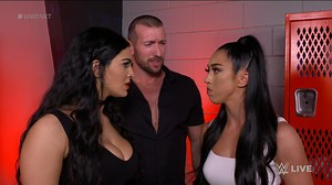 After showing up with Duke Hudson on her arm, Persia Pirotta gets in a heated argument with Indi Hartwell about which one of them carries their tag team. | WWE NXT