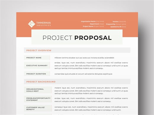 Project Proposal Template: Corporate Business (MS Word, Canva) - Etsy