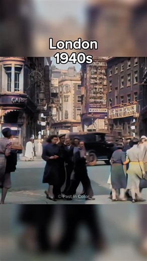 Past in Color on Instagram: "Restored footage from London in the 1940s showing people walking through the city. A beautiful glimpse of daily life on the streets of London. People strolling through the city in elegant 1940s fashion. Men in classic suits and hats, women in stylish dresses and coats. A timeless look at Londoners going about their day in one of the world’s most iconic cities. Restored, upscaled and colorized by Past in Color. Source: Internet Archive (London 1940s). #london #uk #194
