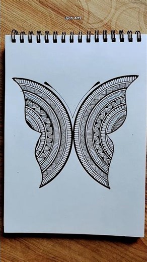 Butterfly Mandala Art🦋✨Jyoti Arts#satisfying#trending#ytshort#drawing#panting#mandalaart#artandcraft