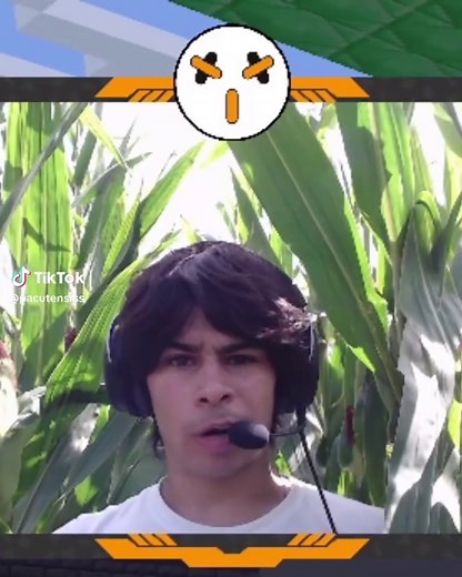 Jugando Minecraft en un Cultivo de Maíz