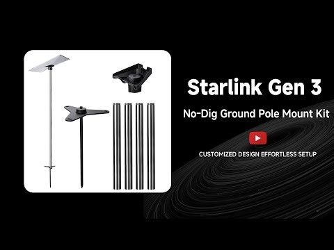 6.6FT No-Dig Ground Anchor Pole Mount Kit for Starlink Gen 3 Dish