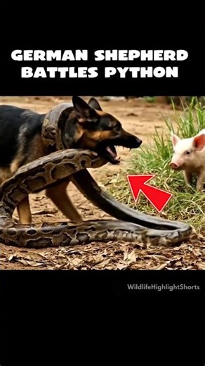 German Shepherd Battles Python to Save Helpless Piglet!