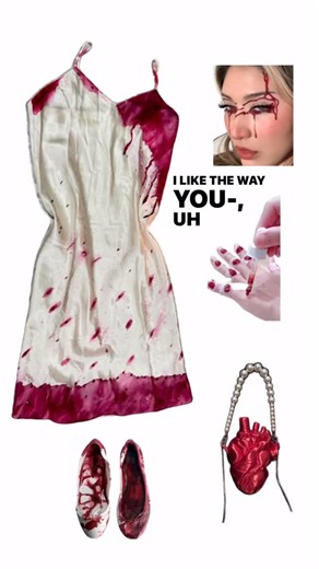 मृण्श्य on Instagram: "Corpse bride dress 🩸 #cosplay #dress #reddress #whitedress #pinterestaesthetic"