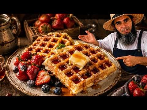 The Crispiest OLD-FASHIONED Cast-Iron WAFFLES You'll Ever Make