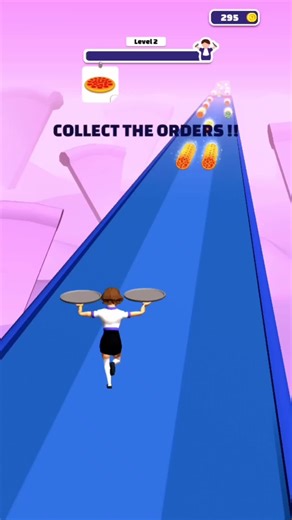 Mobile Game Gameplay: Pizza Collection on Vibrant Path
