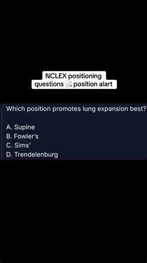 Fundamentals every nursing student must know. #Positioning questions are common on NCLEX. Learn the rationale and strategy to choose correctly every time. #NCLEX #NCLEXPrep #NCLEXRN #NursingStudent