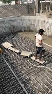 How much will you put in 😮 8to9 inch Rcc Concrete | Swimming Pool Construction #viral #shorts