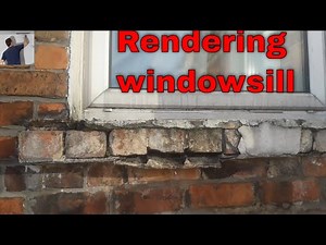 rendering brick windowsill with sand and cement