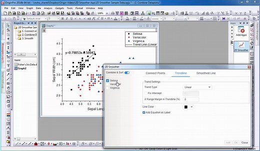 2D Smoother App - 为散点添加趋势线