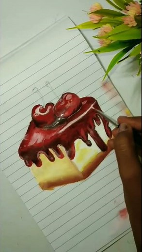 How to Draw a Realistic🥮 cake