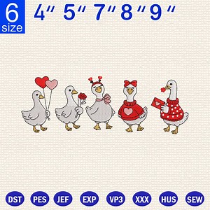 Just A Love Goose Embroidery File, Valentine Goose Design, Funny Valentine Embroidery File,preppy Valentine, PES DST JEF File. - Etsy