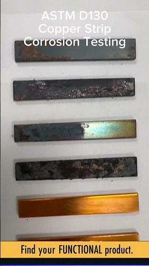 ASTM D130 Copper Corrosion Test and corroded strips - Functional Products Inc. #metalprotection